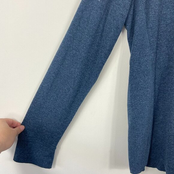 Vince Sz XL Men's Slim Fit Waffle Knit Long Sleeve T-shirt In H Spruce Blue - Picture 9 of 12